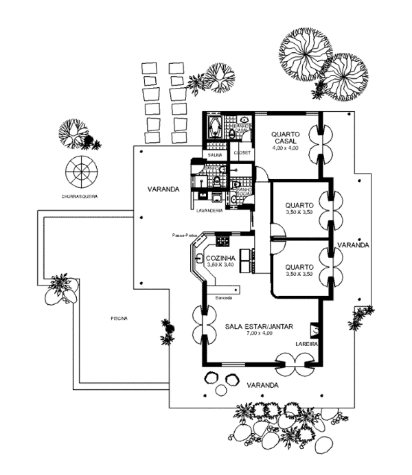 Projetos de Casas Simples: Dicas e Ideias para Construir com Economia e Estilo 7 Planta de casa pequena e simples – Por: Casa Minas