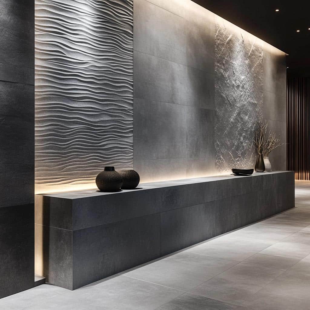 30 Ideias Incríveis de Revestimento Cinza para Interiores 3 30 Ideias Incríveis de Revestimento Cinza para Interiores