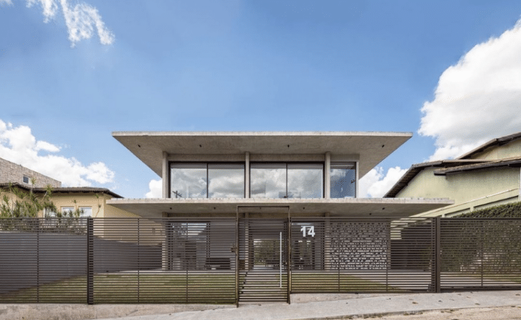 Imagem de uma casa pré-moldada em concreto