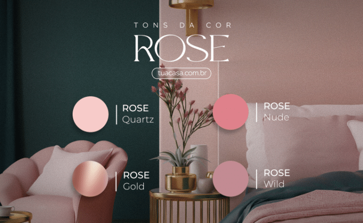 Tons de Rosé: Como Usar na Decoração 10 Representação da cor rosé em uma paleta.