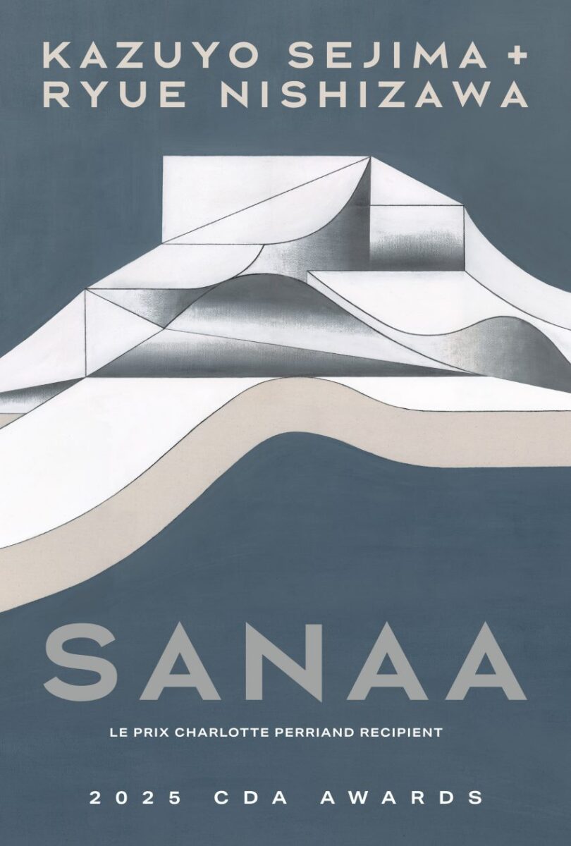 SANAA conquista Le Prix Charlotte Perriand 2025 com inovação. 2 Pôster do Le Prix Charlotte Perriand com Kazuyo Sejima e Ryue Nishizawa. Ilustração de Yohei Sugiyama.