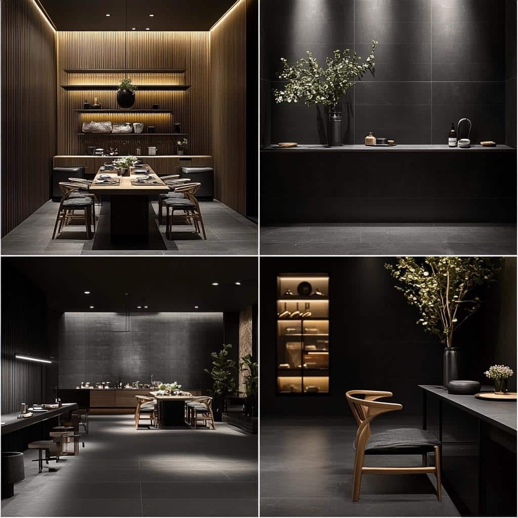 10 Ambientes com Porcelanato Pretos que São Pura Sofisticação 3 45 Ambientes com Porcelanato Pretos que São Pura Sofisticação