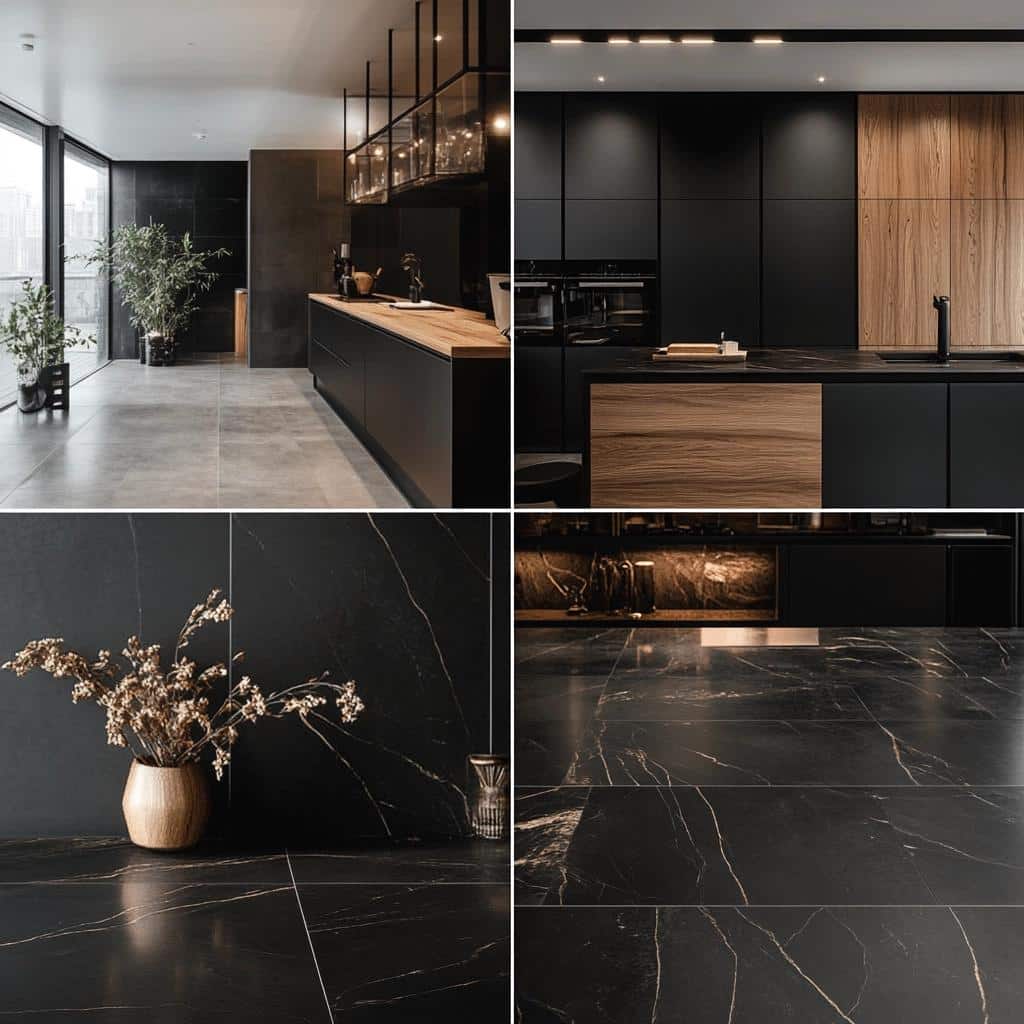 10 Ambientes com Porcelanato Pretos que São Pura Sofisticação 7 45 Ambientes com Porcelanato Pretos que São Pura Sofisticação