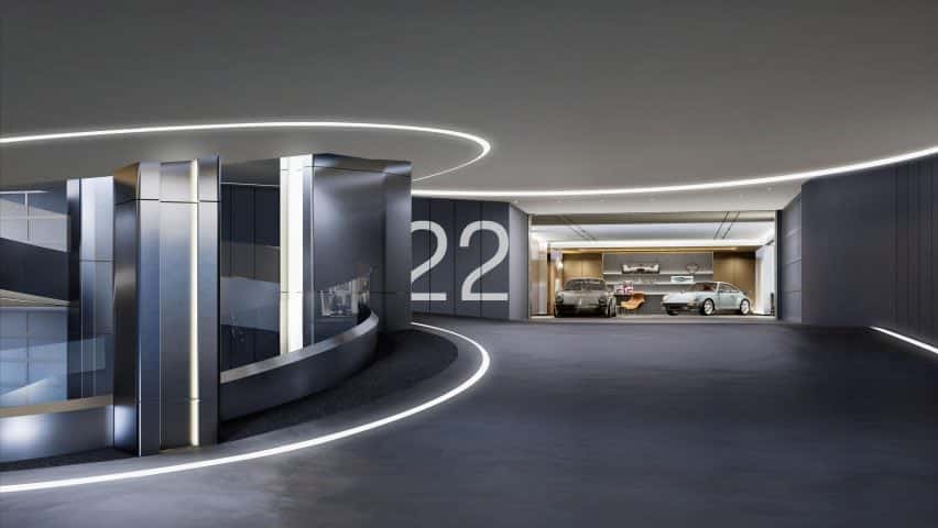 Porsche Design Tower Bangkok: Luxo e Inovação em Altura. 3 Rampas espirais centrais para garagens