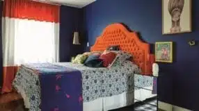 As Melhores Cores para um Quarto de Casal Aconchegante 4 Foto de quarto colorido destacada - 2