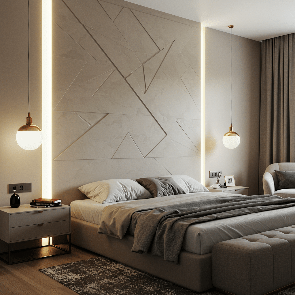 10 Ideias de Cabeceiras de Gesso Para Transformar Seu Quarto 3 Cabeceiras de Gesso no quarto