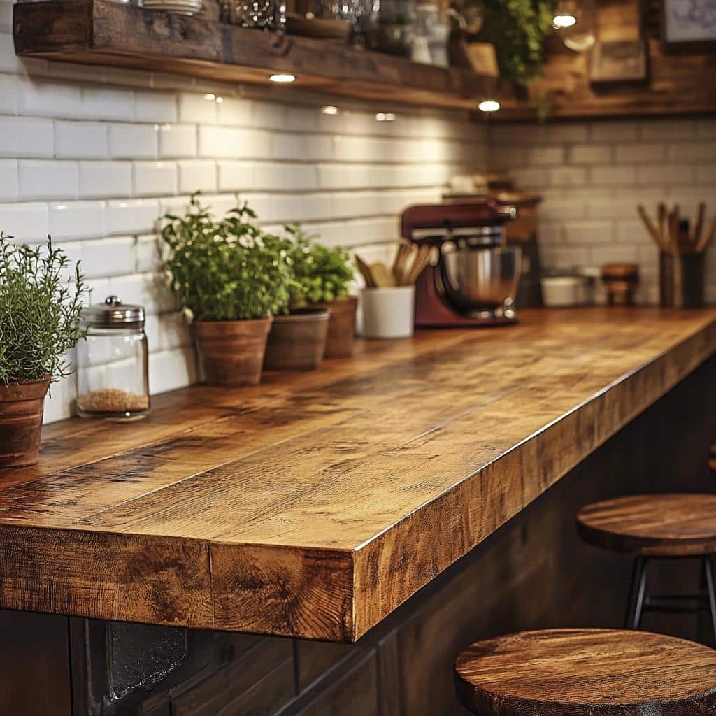 10 Opções de Bancada de Madeira para Cozinha que Decoram com Charme 4 80 Opções de Bancada de Madeira para Cozinha que Decoram com Charme