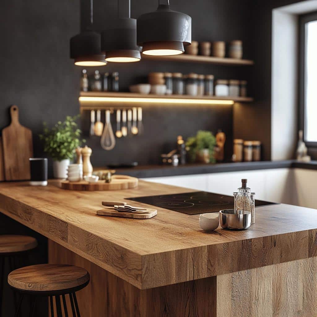 10 Opções de Bancada de Madeira para Cozinha que Decoram com Charme 6 80 Opções de Bancada de Madeira para Cozinha que Decoram com Charme