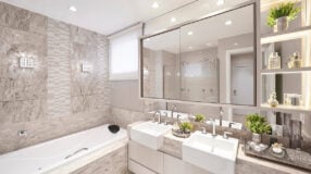 8 Projetos Modernos de Porcelanato para Banheiro 7 Com revisão da Arq. Andressa Oliveira
