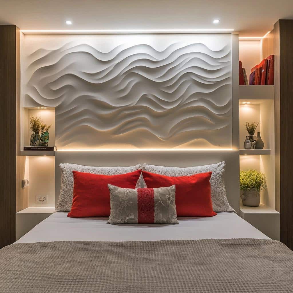 10 Ideias de Cabeceiras de Gesso Para Transformar Seu Quarto 4 65 Ideias de Cabeceiras de Gesso Para Transformar Seu Quarto