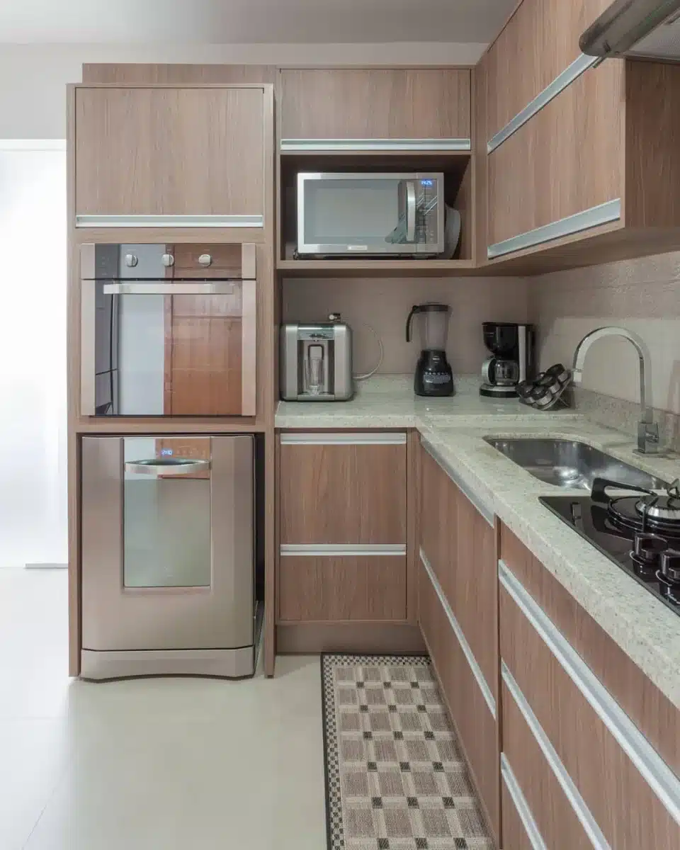 Cozinhas em L: 10 Modelos para Transformar Seu Projeto 1 Ambiente que oferece conforto e bem-estar.