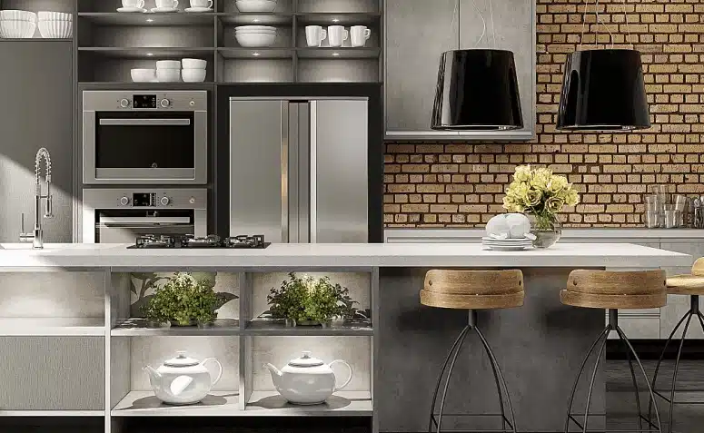 Cozinha Estilo Industrial: 10 Ideias Para Uma Cozinha Cheia de Estilo 3 Uma cozinha estilo industrial é uma ótima pedida para quem curte esse tipo de decoração, ou quer dar uma modernizada no ambiente. Com bastante metal, cimento, madeira clara e azulejos metro white, as cozinhas em estilo industrial nunca saem de moda!
