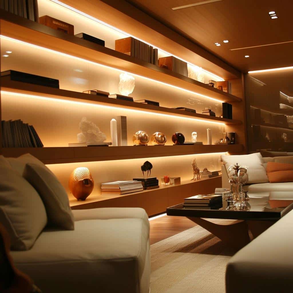 Estantes com Iluminação Integrada: 7 Soluções para Salas Modernas 4 Estantes com Iluminação Integrada: 7 Soluções para Salas Modernas