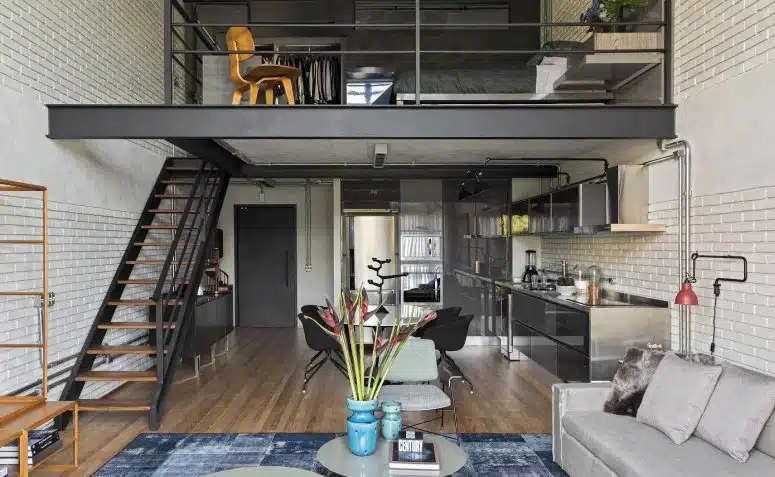Loft: O Que é e Como Decorar Este Estilo de Moradia 3 Imagem de um loft com decoração contemporânea e espaços integrados.