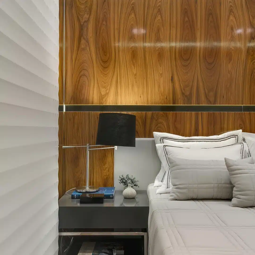 10 Ideias de Parede de Madeira para um Espaço Aconchegante 7 Maurício Karam Arquitetura