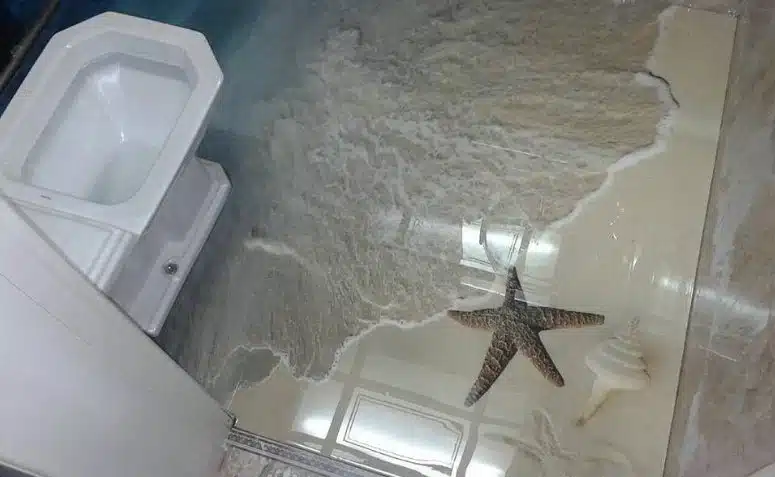 Ideias e Dicas de Piso 3D para Transformar sua Casa 5 Imagem ilustrativa do piso 3D com adesivo em porcelanato líquido