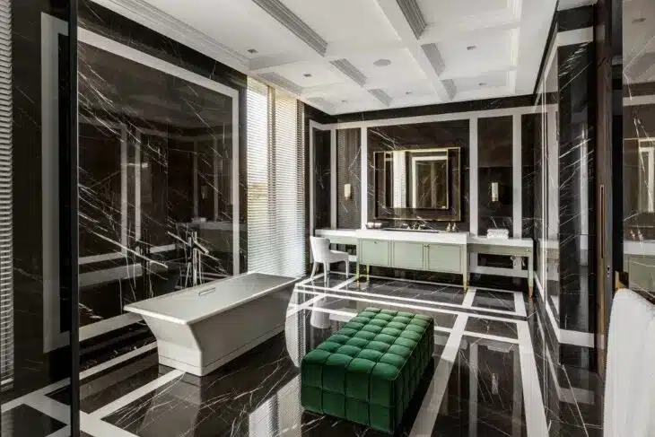 50 Ambientes com Piso Preto e Branco 5 Foto de piso preto e branco 2 - 2