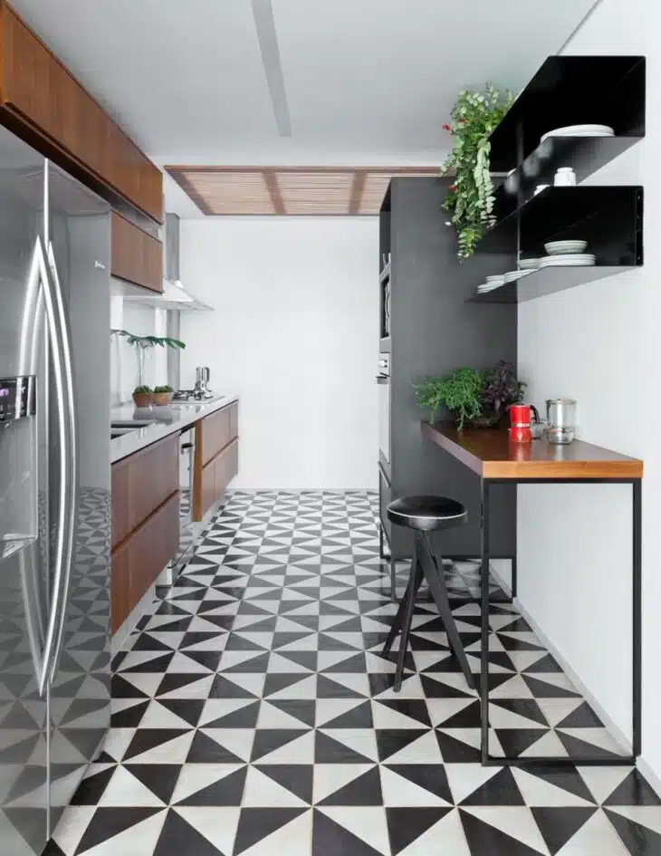 50 Ambientes com Piso Preto e Branco 7 Foto de piso preto e branco 3 - 3