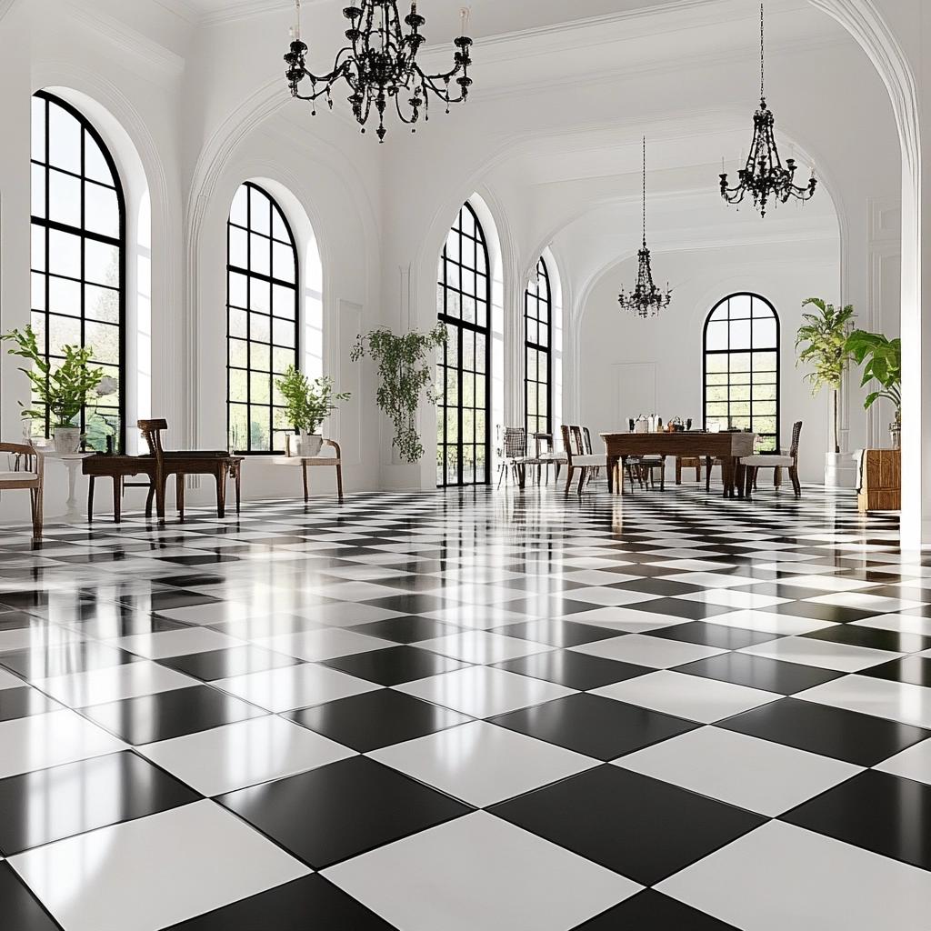 50 Ambientes com Piso Preto e Branco 4 50 Ambientes com Piso Preto e Branco