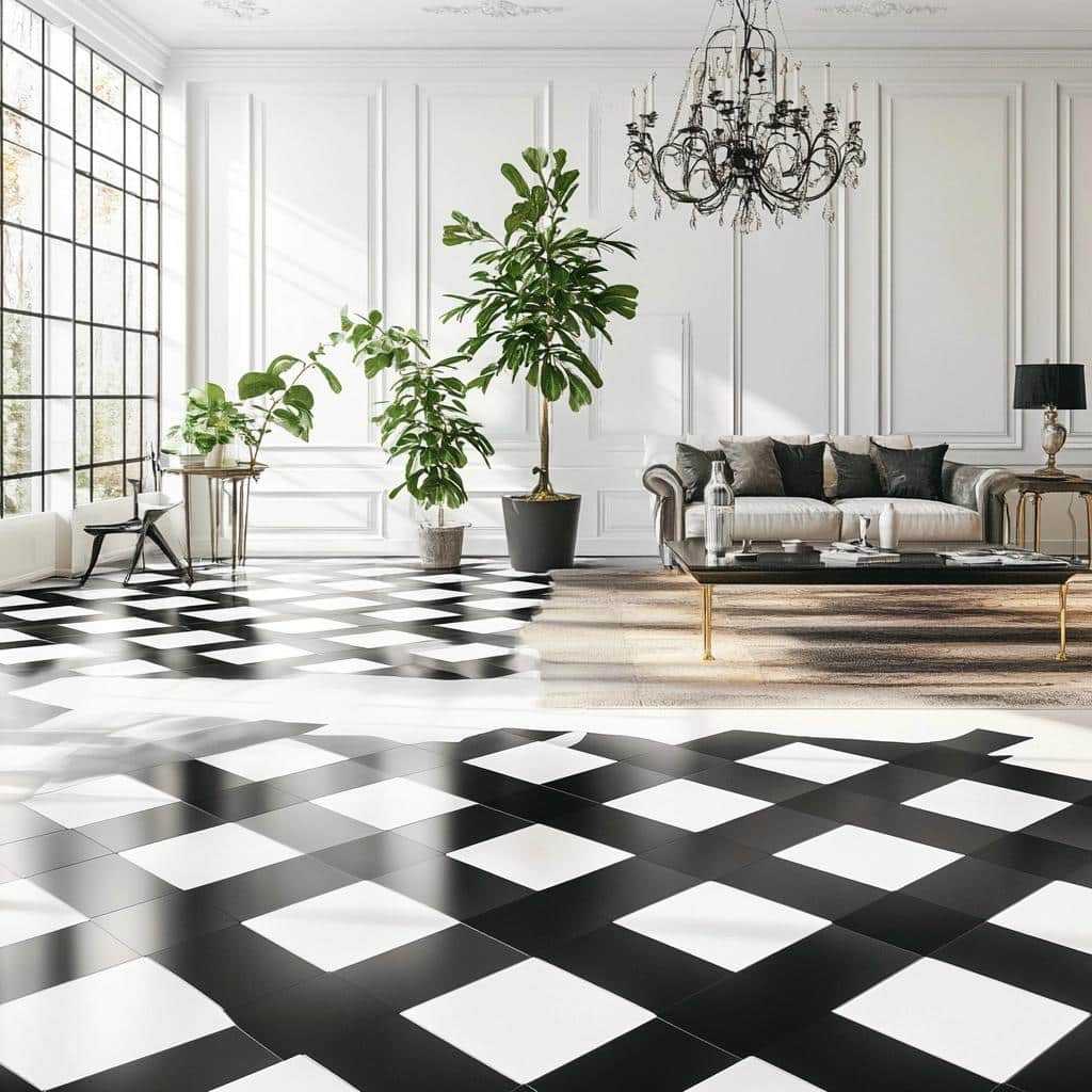 50 Ambientes com Piso Preto e Branco 8 50 Ambientes com Piso Preto e Branco