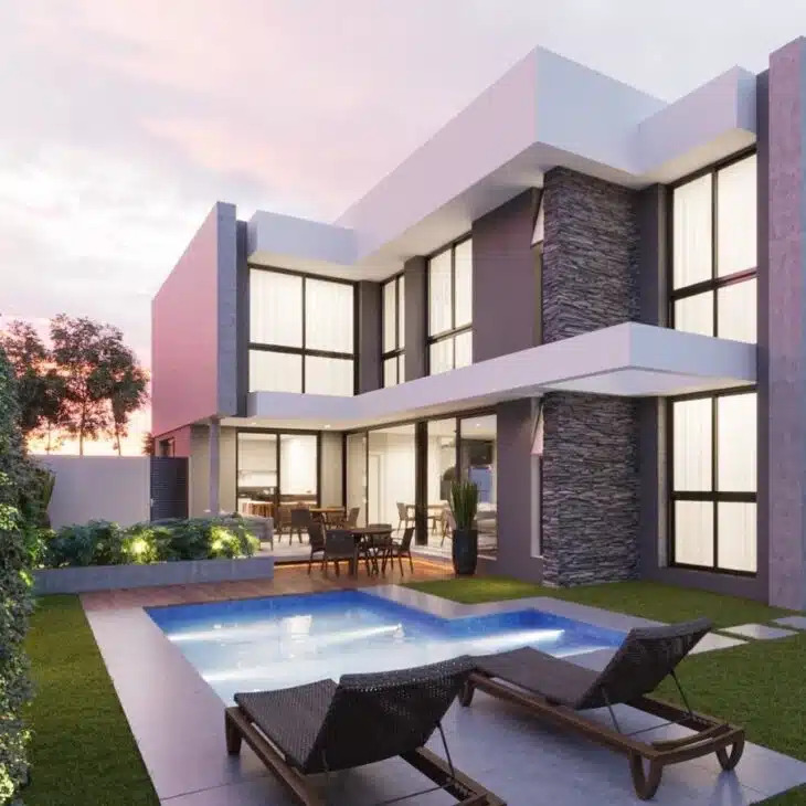 5 opções de porcelanato para piscina e dicas para aplicar 2 Porcelanato aplicado ao redor da piscina.