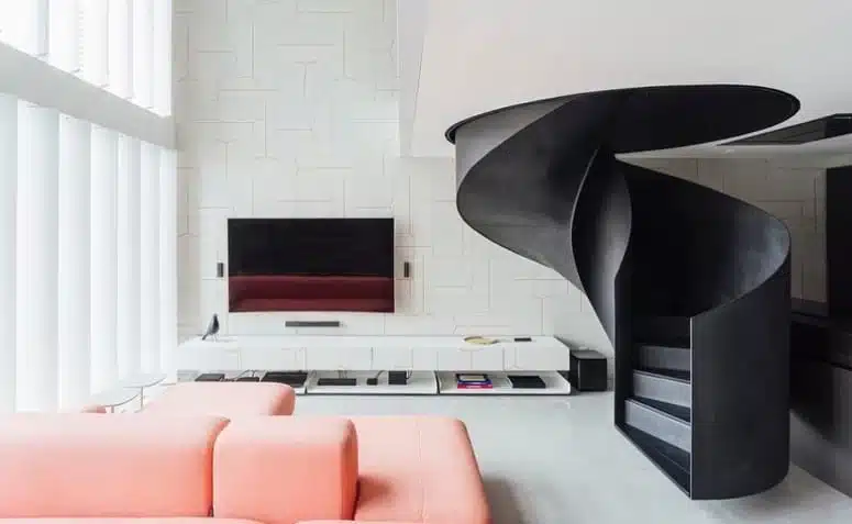 10 Projetos de salas com escada que vão te encantar. 3 Foto de sala com escada 1 - 1