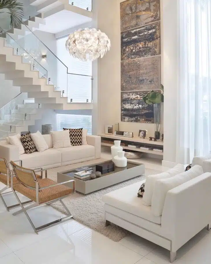 10 Projetos de salas com escada que vão te encantar. 1 Foto de sala com escada 6 - 6