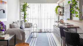 Parede Geométrica: 10 Inspirações Para Decorar 7 Você pode criar diversos espaços utilizando somente tinta.