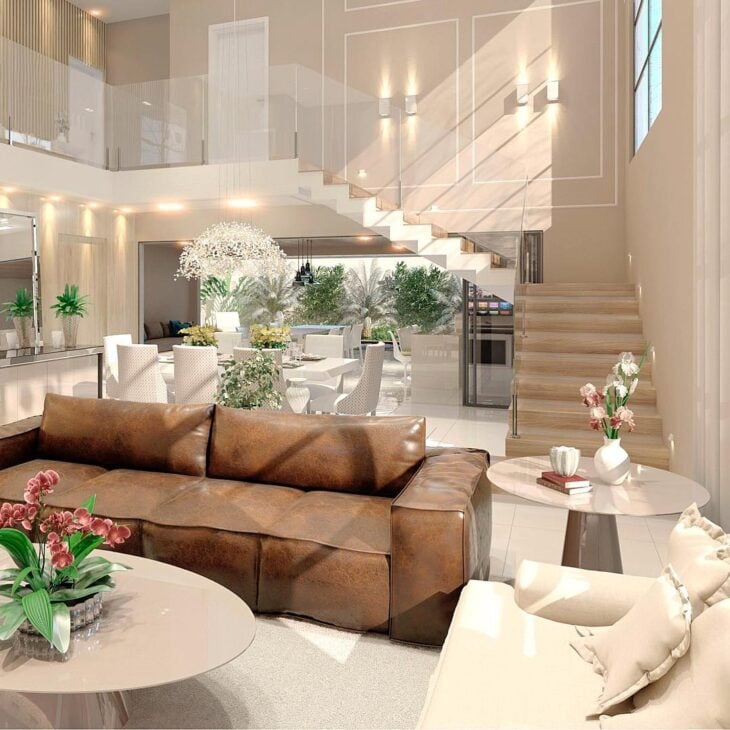 Sofa marrom: modelos e como combina-lo em seus ambientes 7 Foto: Reprodução / Priscilla Bailoni
