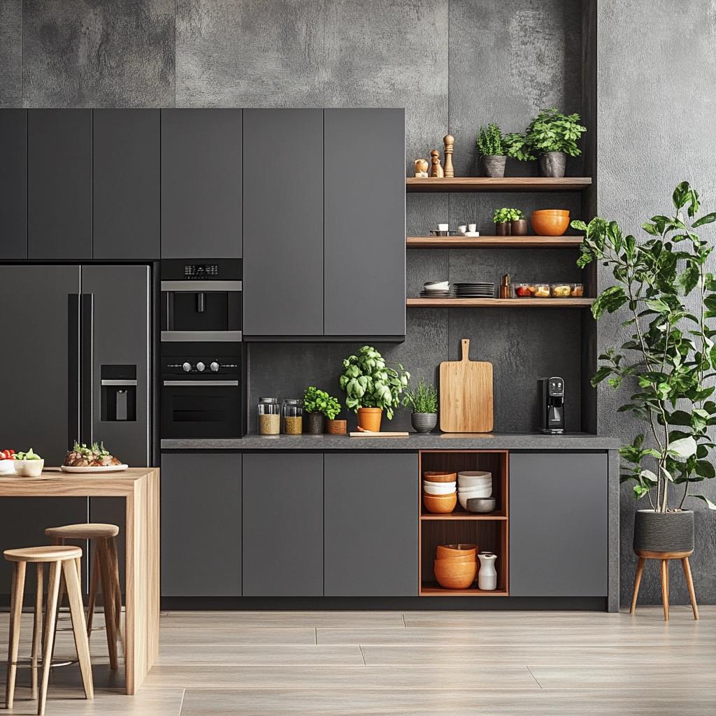 10 Opções de Armário de Cozinha Cinza para Uma Organização Sofisticada 4 70 Opções de Armário de Cozinha Cinza para Uma Organização Sofisticada