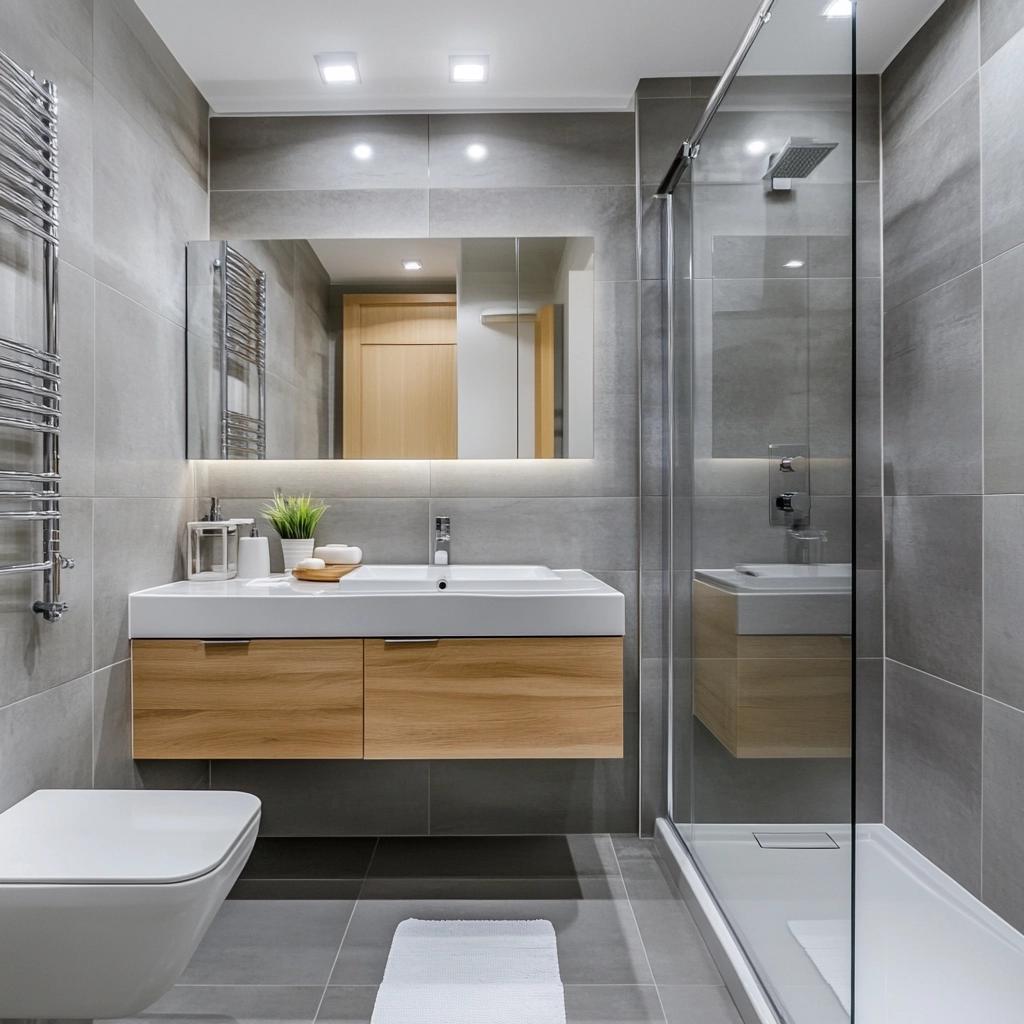 10 Ideias de Banheiro Cinza: Versatilidade e Elegância 8 70 Ideias de Banheiro Cinza: Versatilidade e Elegância