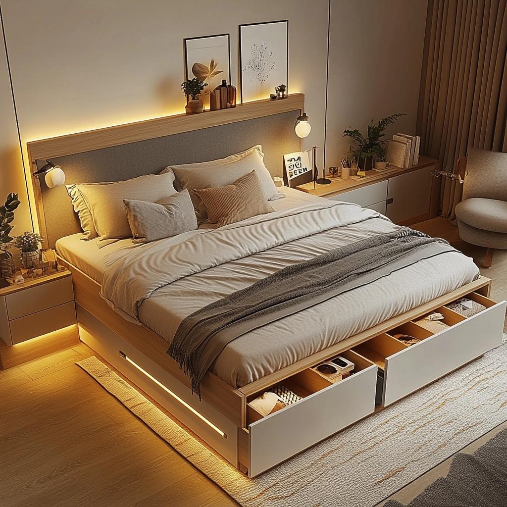 Cama com Gavetas: 10 Inspirações para Espaços Reduzidos 6 Cama com Gavetas: 50 Inspirações para Espaços Reduzidos