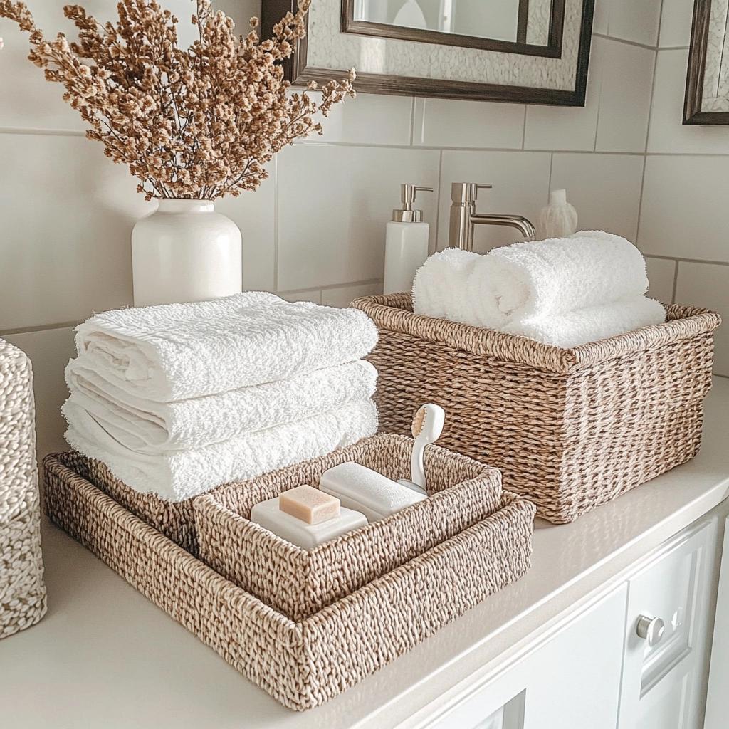 Cestas Decorativas para Banheiro: 7 Formas de Organizar com Estilo 3 Cestas Decorativas para Banheiro: 7 Formas de Organizar com Estilo