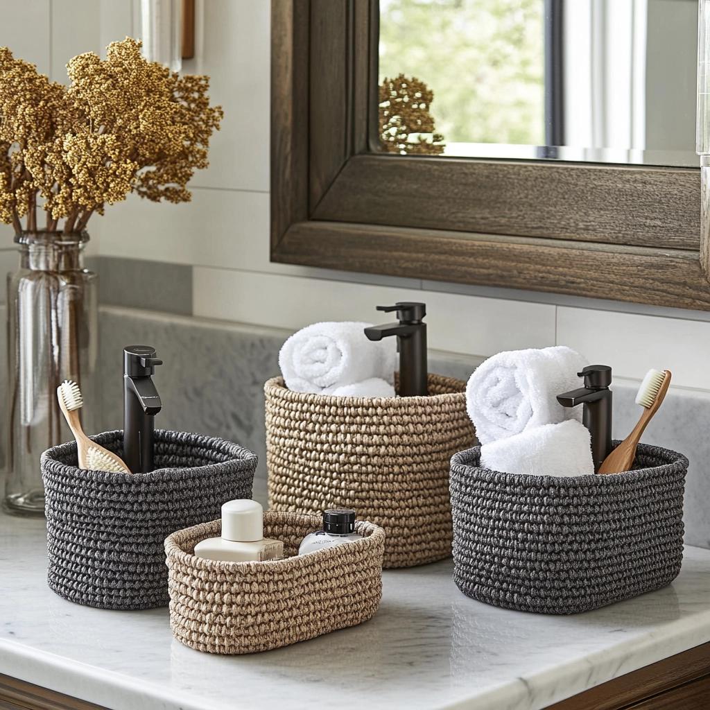 Cestas Decorativas para Banheiro: 7 Formas de Organizar com Estilo 1 Cestas Decorativas para Banheiro: 7 Formas de Organizar com Estilo