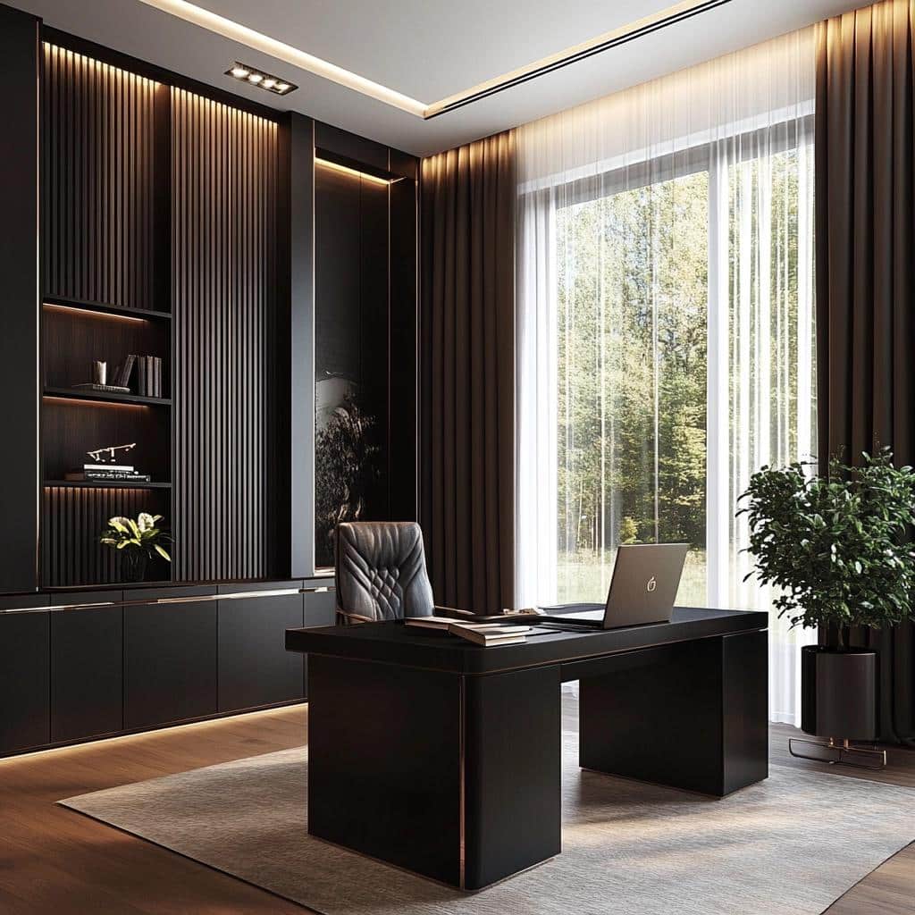 Escrivaninha Preta: 10 Modelos que Transformam Seu Home Office 8 Escrivaninha Preta: 60 Modelos que Transformam Seu Home Office