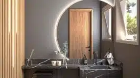 10 Modelos de Espelho Sol para Decorar e Iluminar o Ambiente 7 Espelho para lavabo