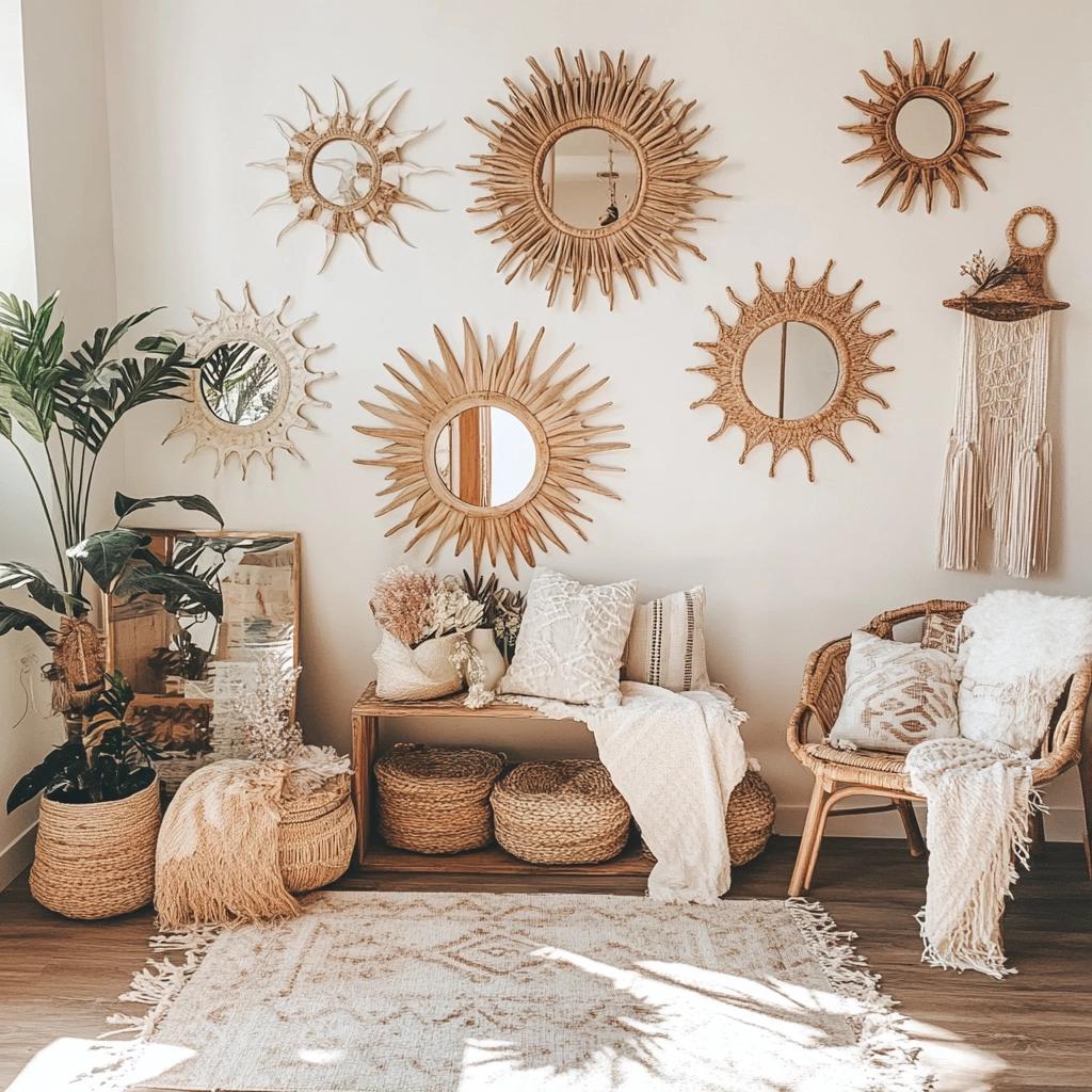 10 Modelos de Espelho Sol para Decorar e Iluminar o Ambiente 4 30 Modelos de Espelho Sol para Decorar e Iluminar o Ambiente