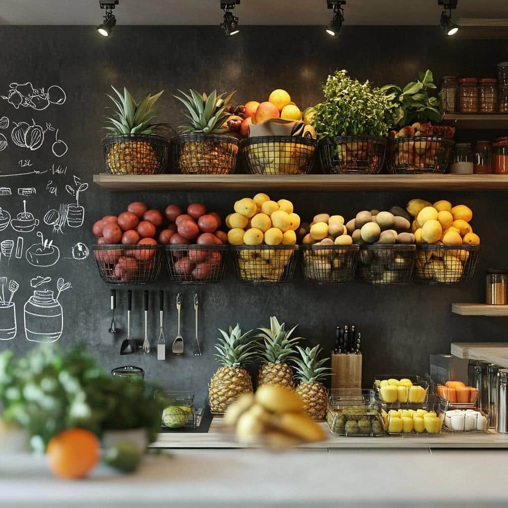 Fruteira de parede: exiba a beleza das 10 frutas na decoração 6 Fruteira de parede: exiba a beleza das frutas na decoração