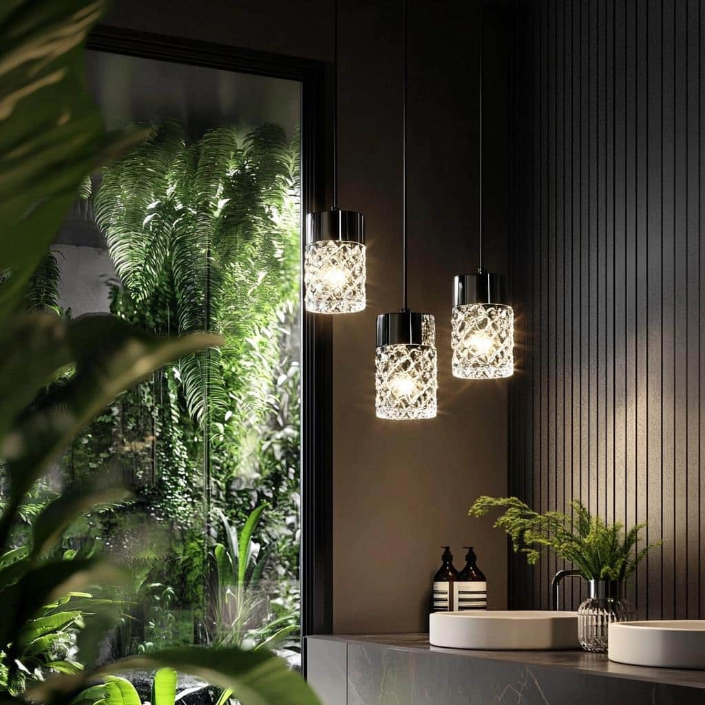 Lustre para banheiro: 10 imagens para inspirar a sua decoração 2 Lustre para banheiro: 65 imagens para inspirar a sua decoração