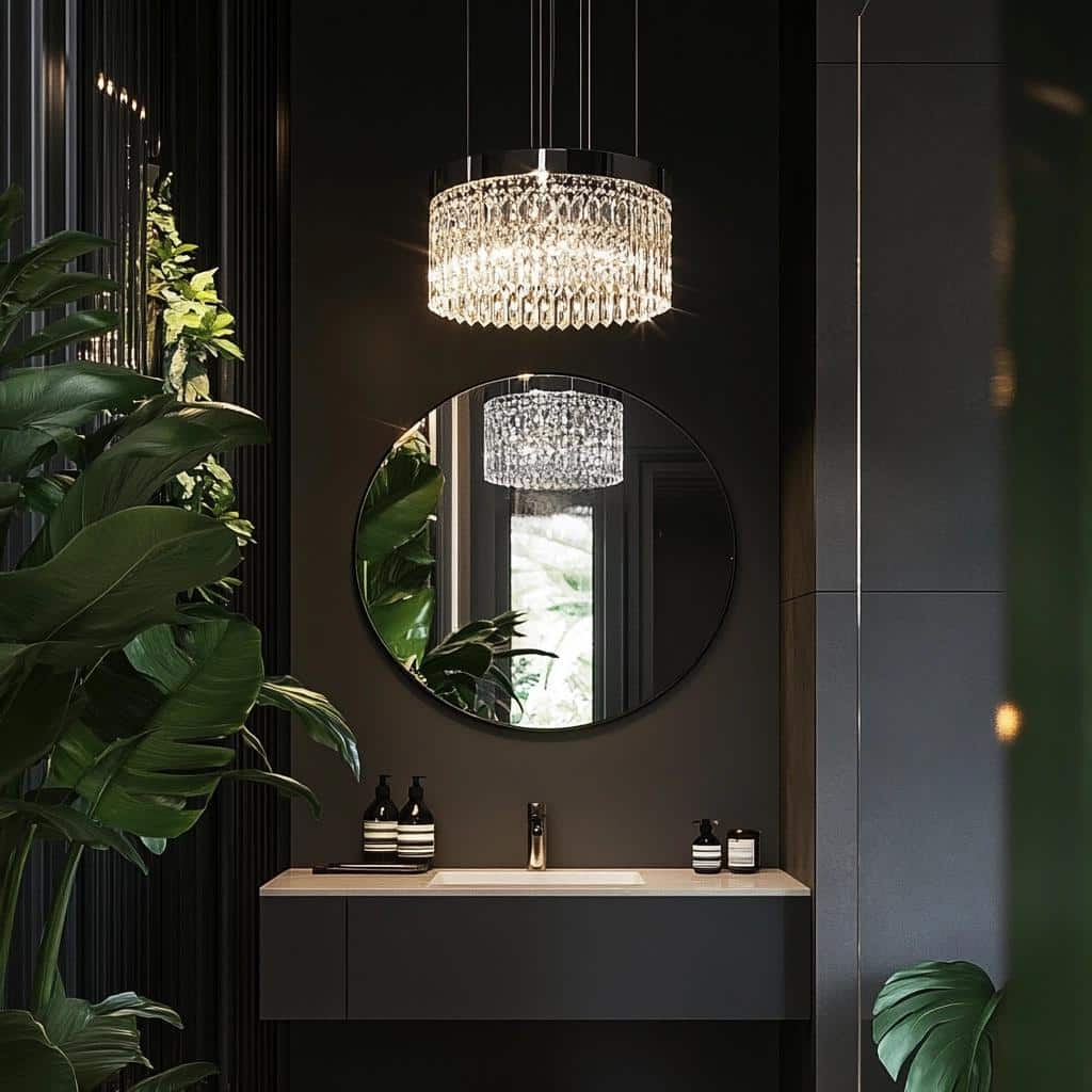 Lustre para banheiro: 10 imagens para inspirar a sua decoração 4 Lustre para banheiro: 65 imagens para inspirar a sua decoração