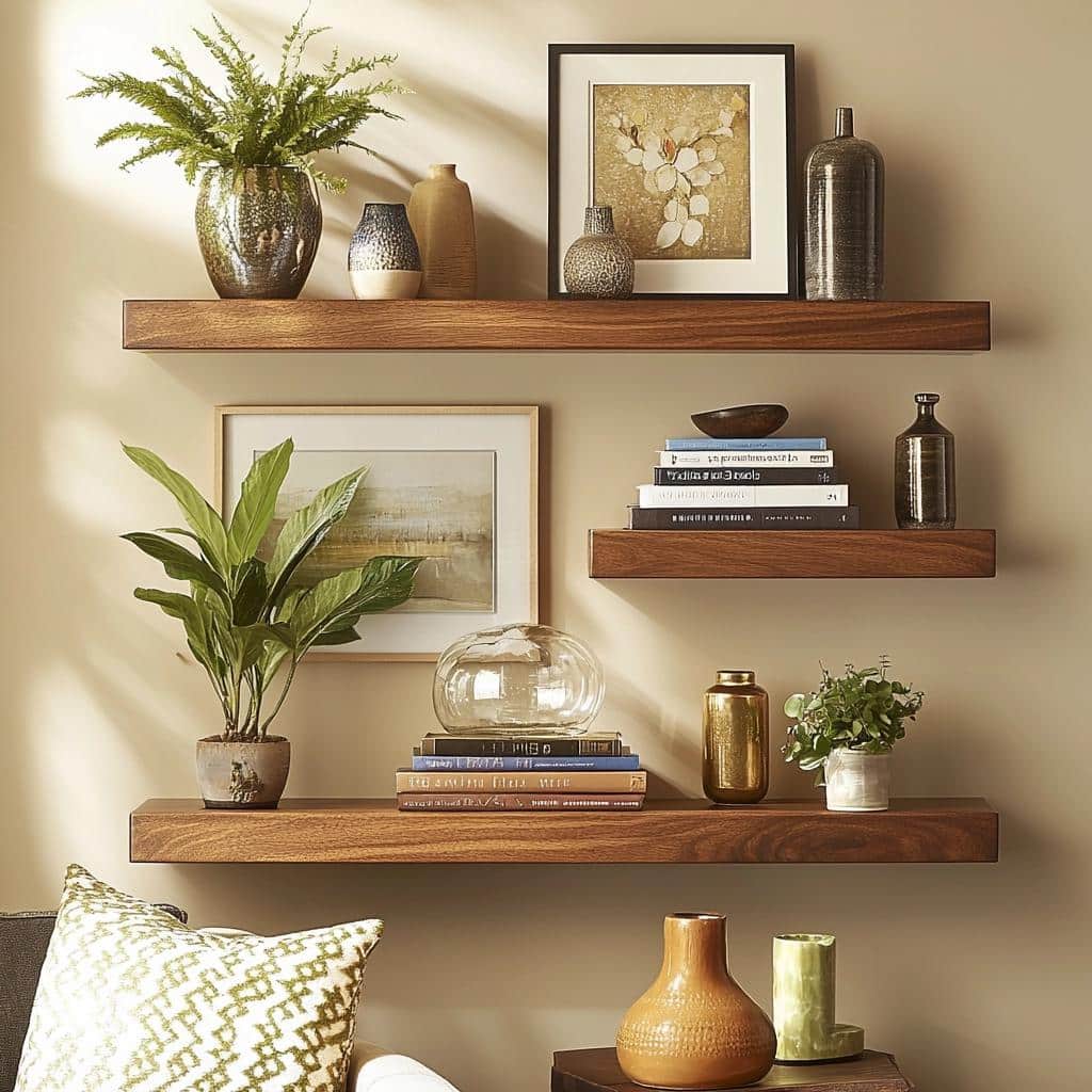 Prateleiras de Nicho: 7 Ideias para Exibir Decoração na Sala de Estar 4 Prateleiras de Nicho: 7 Ideias para Exibir Decoração na Sala de Estar