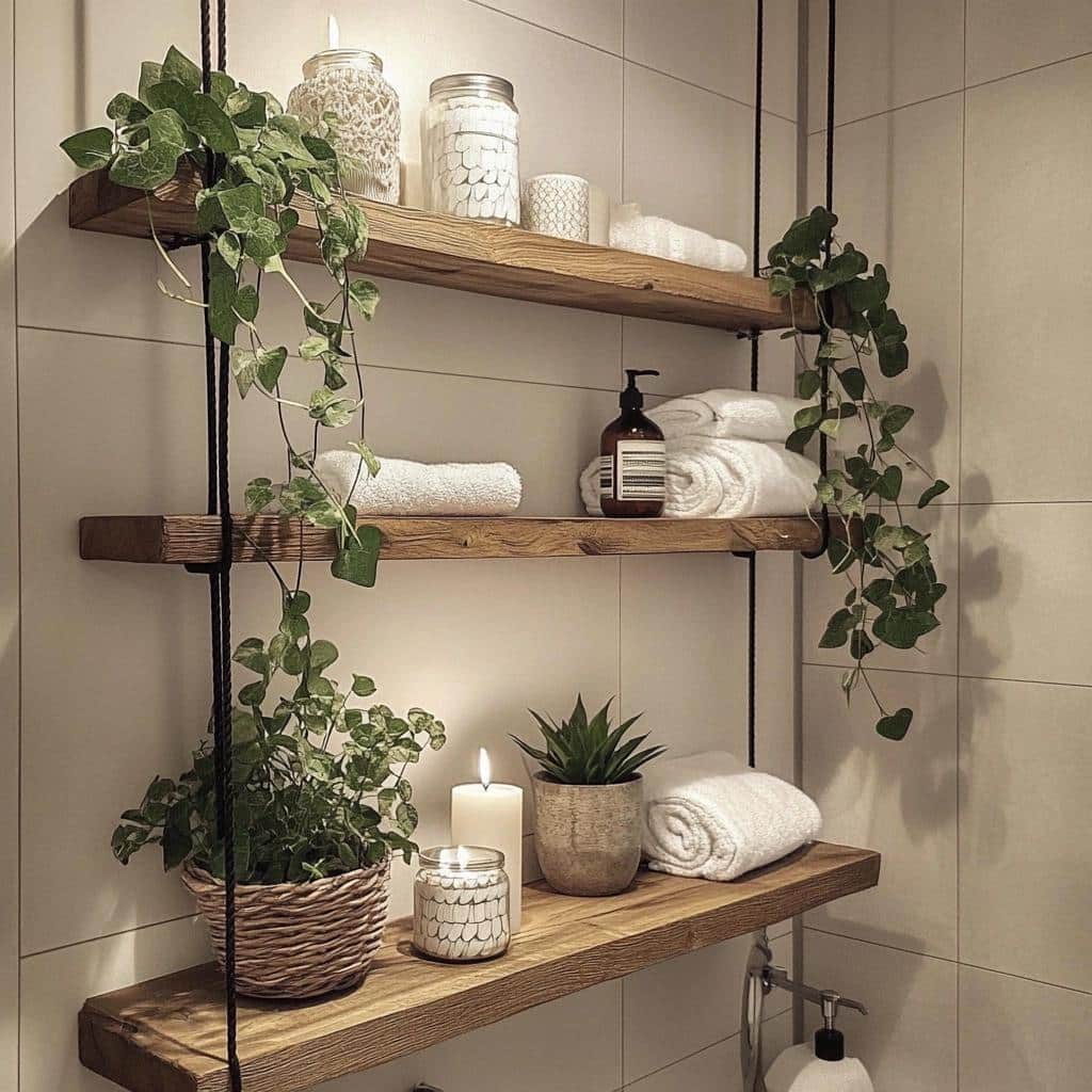 Prateleiras Suspensas: 6 Formas de Decorar e Organizar Seu Banheiro 4 Prateleiras Suspensas: 6 Formas de Decorar e Organizar Seu Banheiro