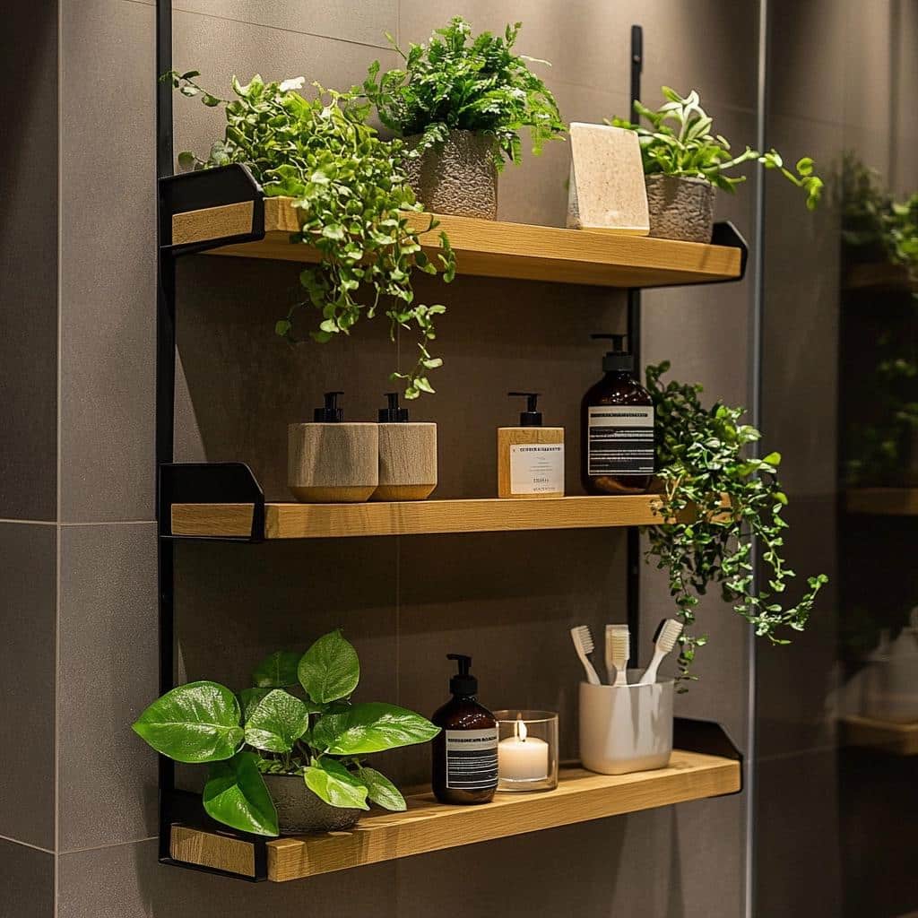 Prateleiras Suspensas: 6 Formas de Decorar e Organizar Seu Banheiro 3 Prateleiras Suspensas: 6 Formas de Decorar e Organizar Seu Banheiro