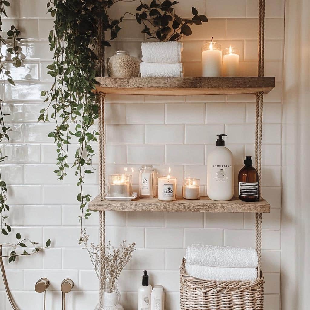 Prateleiras Suspensas: 6 Formas de Decorar e Organizar Seu Banheiro 2 Prateleiras Suspensas: 6 Formas de Decorar e Organizar Seu Banheiro