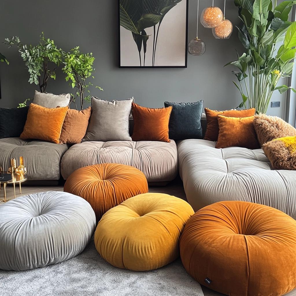 Puffs Redondos: 6 Ideias para Decorar sua Sala com Conforto 2 Puffs Redondos: 6 Ideias para Decorar sua Sala com Conforto