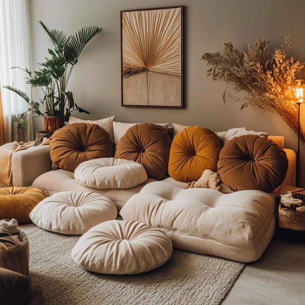 Puffs Redondos: 6 Ideias para Decorar sua Sala com Conforto 1 Puffs Redondos: 6 Ideias para Decorar sua Sala com Conforto