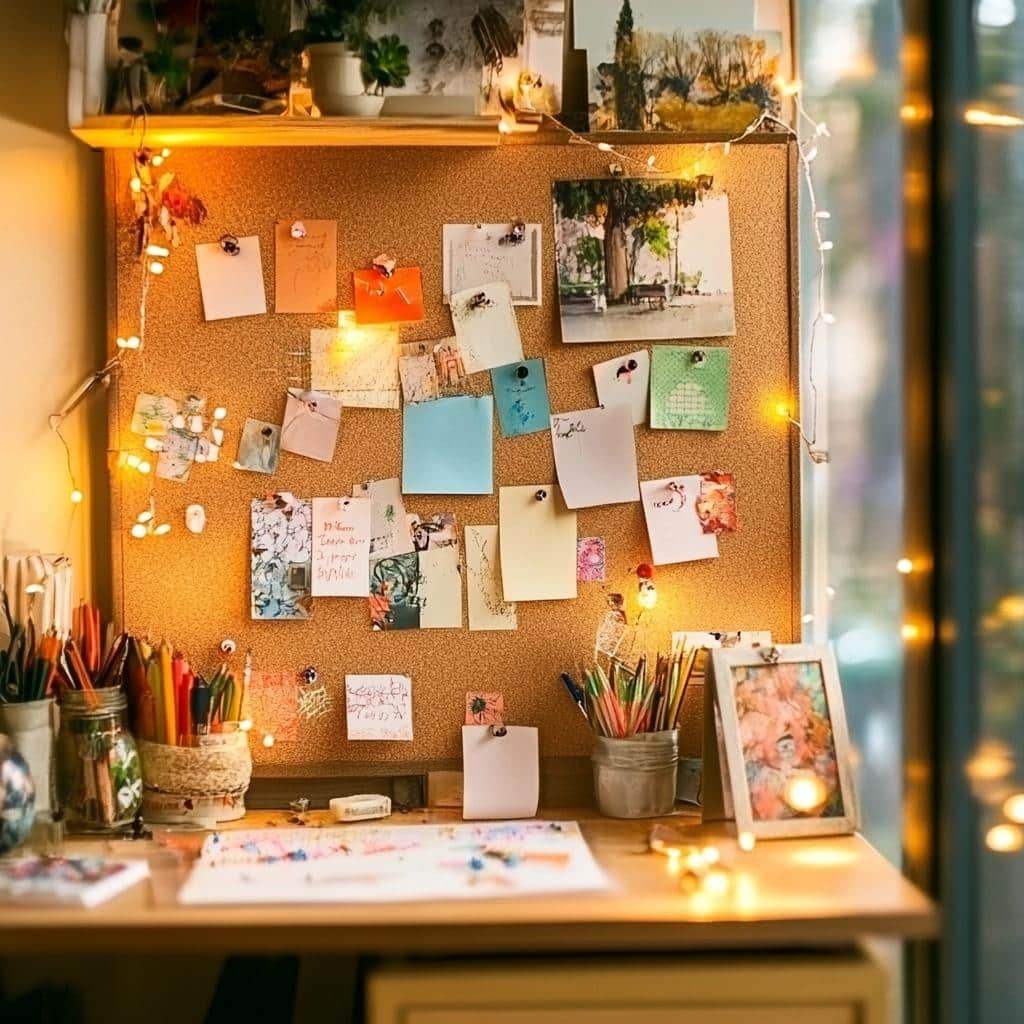 10 Formas Criativas de Decorar e Organizar com Quadro de Cortiça 4 50 Formas Criativas de Decorar e Organizar com Quadro de Cortiça