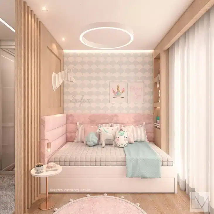 Como Decorar um Quarto de Unicórnio: Ideias e Inspirações com 10 Dicas 9 quarto de unicórnio com detalhes fofos