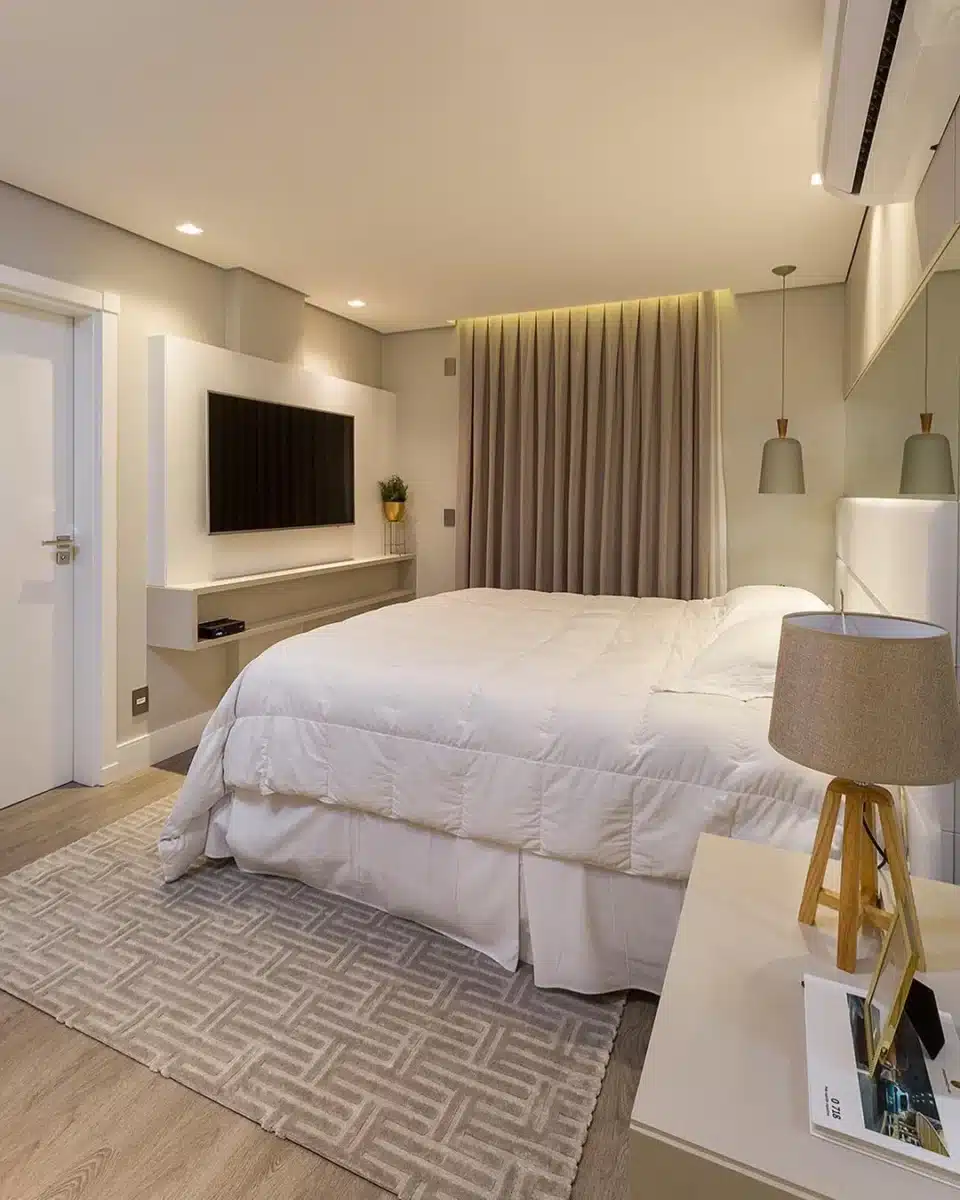 Tapete para quarto: 10 modelos lindos para trazer conforto 7 Um modelo com design clean que combina com a decoração.