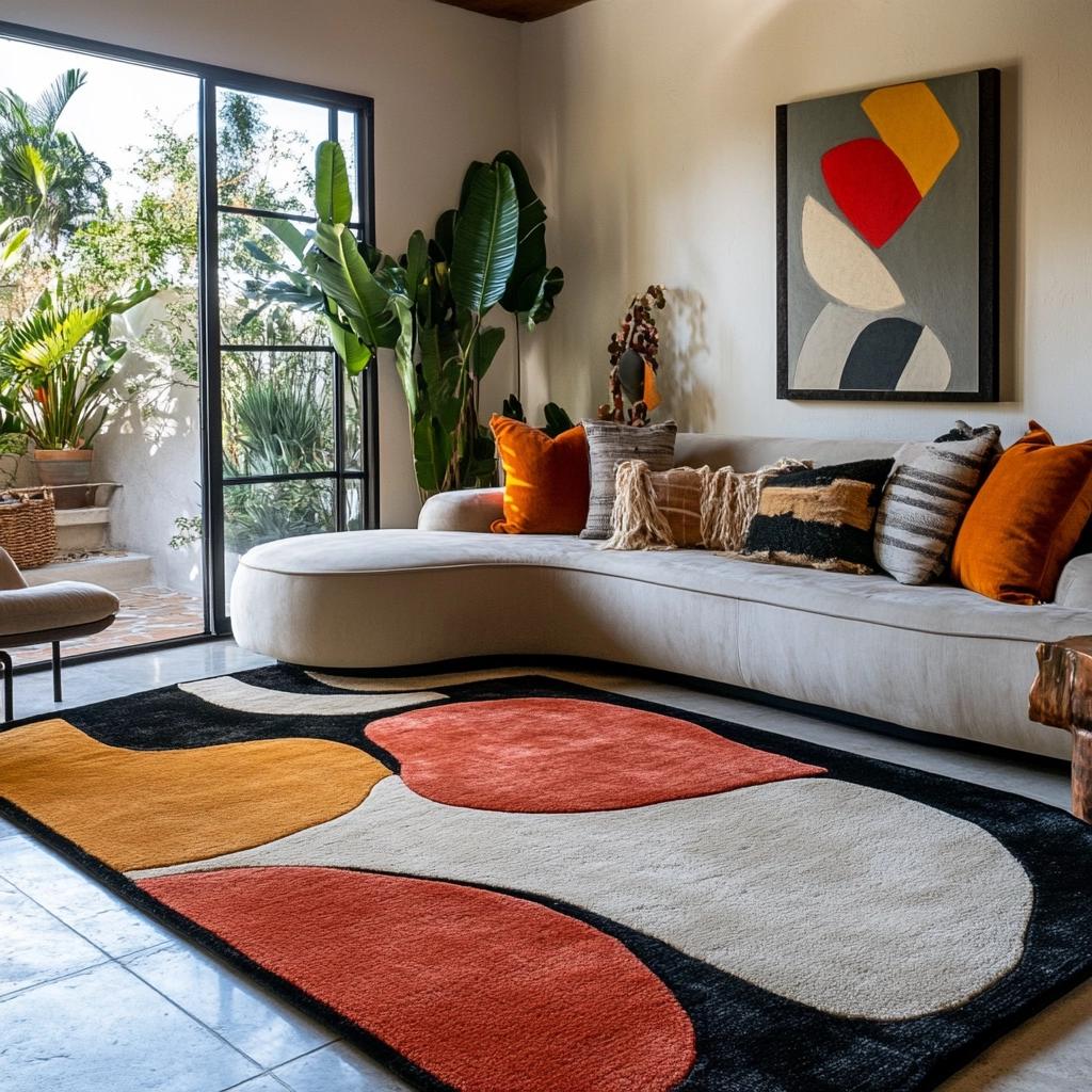 Tapetes Geométricos: 6 Formas de Adicionar Estilo à Sala de Estar 2 Tapetes Geométricos: 6 Formas de Adicionar Estilo à Sala de Estar